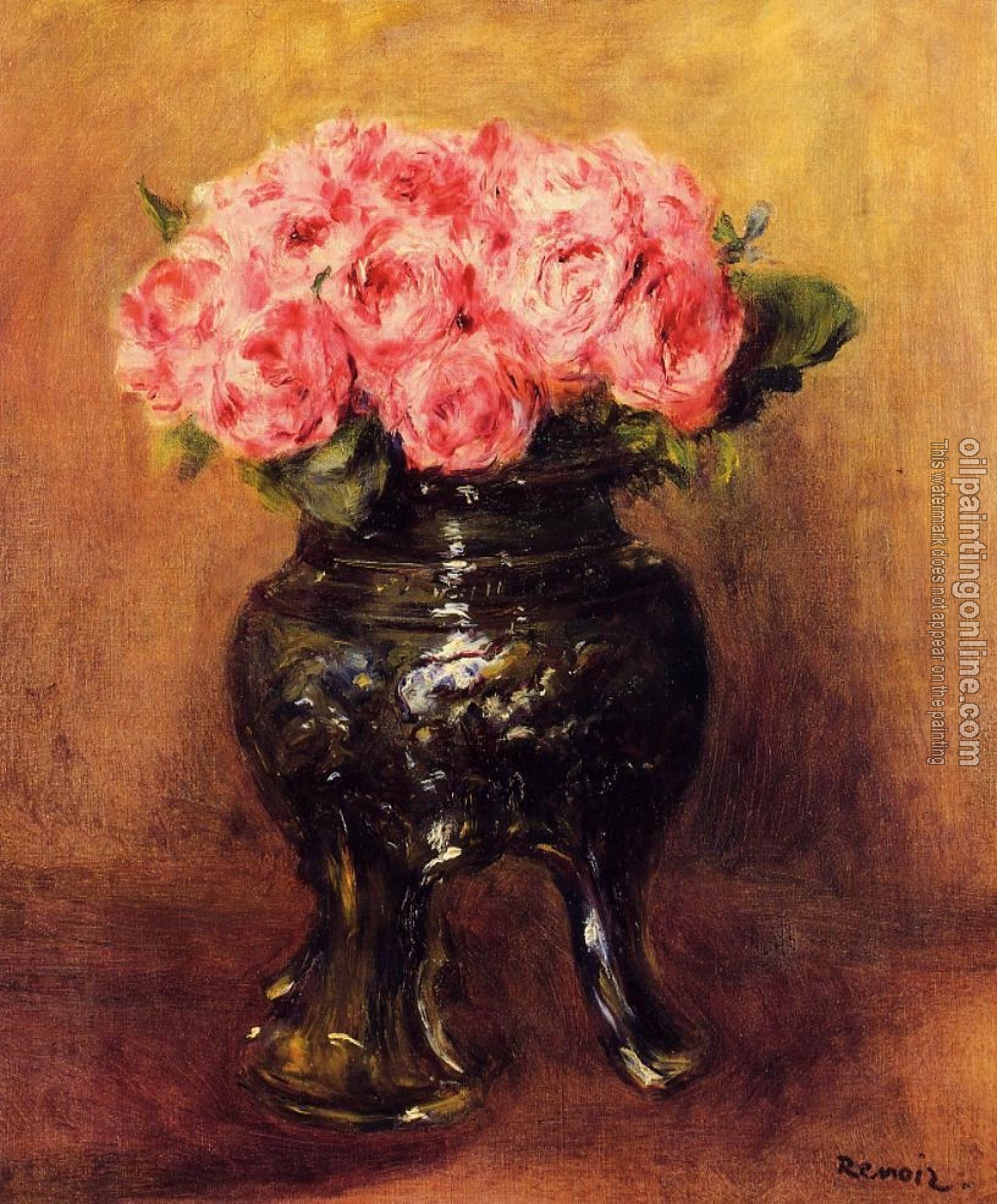 Renoir, Pierre Auguste - Roses in a China Vase
